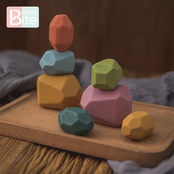 1set Jucărie din Lemn Colorate Clădire de Piatră de Învățământ Jucărie din Lemn de Echilibrare Stivuire Bloc Creative Stil Nordic Produse pentru Copii Cadouri