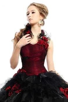 2019 Epocă Gotică rochii de mireasa Iubita Roșu și Negru Victorian Rochie de Bal rochii de nunta Rochie de Ocazie robe de mariee