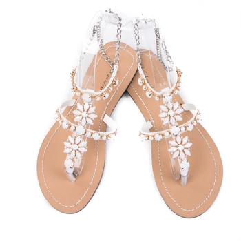 2020 NOUA Moda pentru Femei de vară bohemia diamant sandale T-strap thong flip-flops, Papuci de casă Potrives Casual plaja stralucitoare boho pantofi