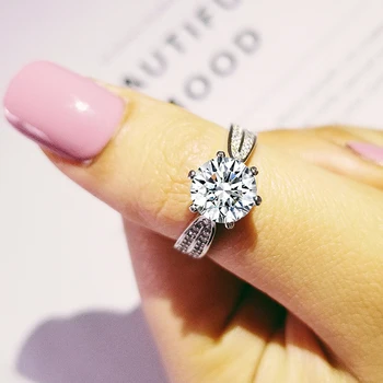 2021 new sosire lux halo argint 925 set inel de nunta pentru femei lady cadou de aniversare bijuterii vrac vinde R5130