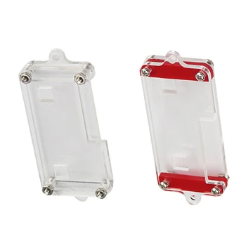 2x Acrilic Cutie de Caz Cabina de Shell pentru Bbc Micro-Bit Kituri,Transparent si Rosu + Transparent