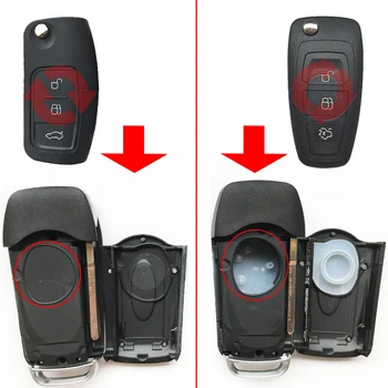3 Butoane Modificate cheie de la Distanță Cazul Fob Pentru Ford C max focus Fiesta Mondeo Conecta Auto Flip Pliere cheie de Acoperire coajă HU101 Lama