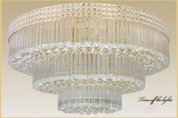 American Cristal Lumini Plafon Fixare CONDUS de Aur Lămpi de Tavan Rotund Living Casa de Iluminat Interior 3 Culori Alb Estompat