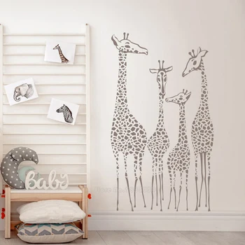 Animale drăguț Trei Girafa Perete Decal Îndepărtat de Perete de Vinil Autocolant Pentru Copii Copil Pepinieră Decor Acasă de Artă Murală Tapet LL997