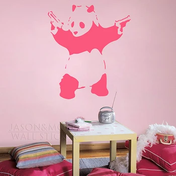 Banksy Rece Panda Detașabil de Vinil Autocolante de Perete Decal Tapet Mural Art Copil Camera pentru Copii Decor Acasă 58x67cm