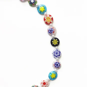 Boem Millefiori-Cristal Margele Colier Handmade personalizate Personalizate Scrisoare Colier Petrecere Farmec Bijuterii collares para muje