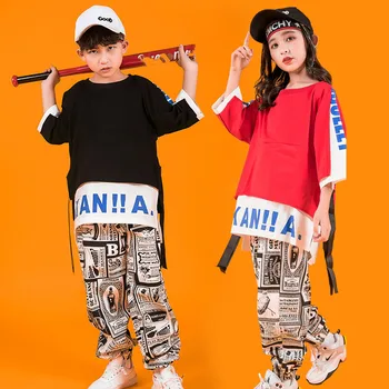 Bumbac Pantaloni Largi pentru Copii Fete Hip Hop Haine Baieti Jazz Costume de Dans sală de Bal Vară Dans Uzura 10 12 14 16 Ani