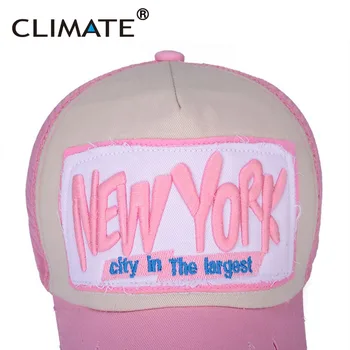 CLIMA Orașului New York Șapcă de Camionagiu Barbati Vara Rece Plasă de Om Sepci de Baseball Net Cer Trandafir Roz Respirabil Pălărie pentru Bărbați Adulți Femei