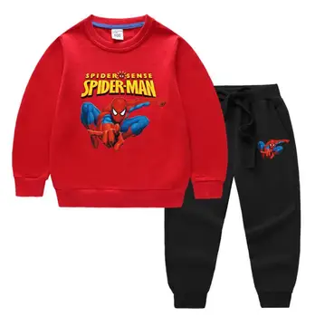 Disney Spiderman Fete Baieti Set Haine Copii Băiat Haine cu Mâneci Lungi pulover Pulover+ Pantaloni 2 buc Toamna Desene animate costum Sport