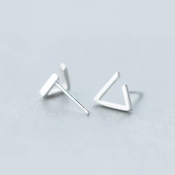 Modian Clasic Triunghi Geometrice Simple, Mici Mici Cercei Stud Drăguț Argint 925 Farmec Bijuterii Pentru Femei Bijuterii