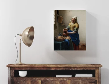 Mulgatoare De Johannes Vermeer de Perete de Arta Canvas Postere și de Imprimare Panza Pictura tablouri Decorative pentru Living Decor Acasă