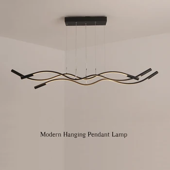 NEO Rază Nou Val de Aluminiu Moderne Pandantiv cu led-uri de Lumină Pentru Sufragerie Living Bucatarie Camera Mat de Culoare Negru sau Alb Lampă de Pandantiv
