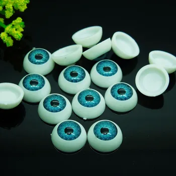 Noi 100buc (50pairs) 12mm Culoare Albastru Jumătate Rotund de Plastic Acrilic Ochilor de Păpușă Pentru BJD Păpuși Jucărie Face en-Gros
