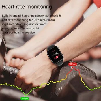 Noi LIGE Bărbați Femei Ceas Inteligent de Măsurare a Tensiunii Arteriale Monitor de Ritm Cardiac Smartwatch Plin de Culoare Touch Ecran montre connecte