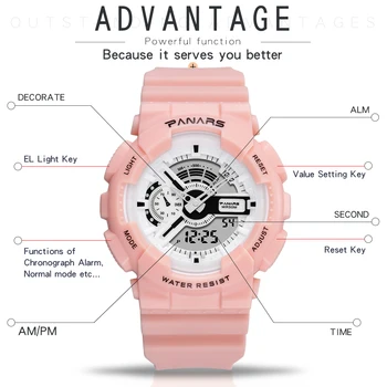 Panars Ceas de Moda pentru Bărbați G LED Digital Șoc Sport Impermeabil Ceas Militar de Funcționare în aer liber Cronometru Ceas Mens Ceasuri