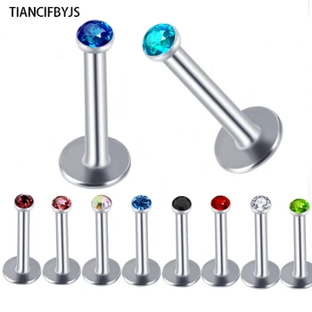 TIANCIFBYJS Bioflex bijuterii bijuterii 200pcs/mulțime de cristal din oțel inoxidabil bijuterii piercing piercing buza se amestecă 10 culori