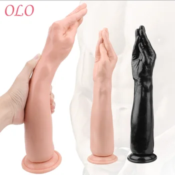 OLO Super-Mare de Silicon Mână Artificială Forma de Dildo-uri Pentru vibrator Anal Cu ventuza Fundul Umplute Jucării Sexuale Pentru Femei, Bărbați Gay