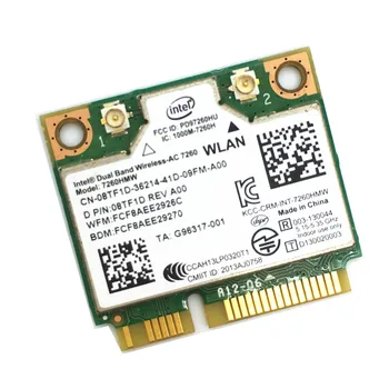 Wireless Wifi Card Dual Band Pentru Intel 7260 AC 7260HMW Mini PCI-E 867Mbps 802.11 ac 2,4/5 ghz Bluetooth 4.0 Pentru Laptop