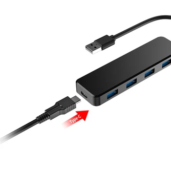 4 Porturi USB 3.0 Hub de Mare Viteză prin Cablu Splitter pentru PS4, PC, Mac, Laptop, Notebook-uri Externe de Tip C Alimentare
