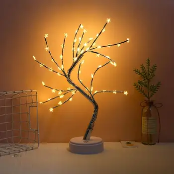 Sârmă de cupru Ghirlanda Zână Lampa Festival de Crăciun, Cadouri, Decorațiuni interioare 108 LED Touch Lumina de Noapte Mini Brad de Craciun