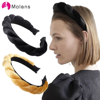 Molans Culoare Solidă Catifea poftă de mâncare Bentita pentru Femei Elegante Accesorii de Par Fete Spong Cap Hoop Bezel Hairband Frizură