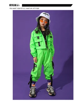 copy Sweat Give birth Dans hip-hop costume pentru fete costum verde cu maneci lungi jazz  îmbrăcăminte de street dance copii verde costum de scena cumpara ~ Misc >  www.felinna.ro